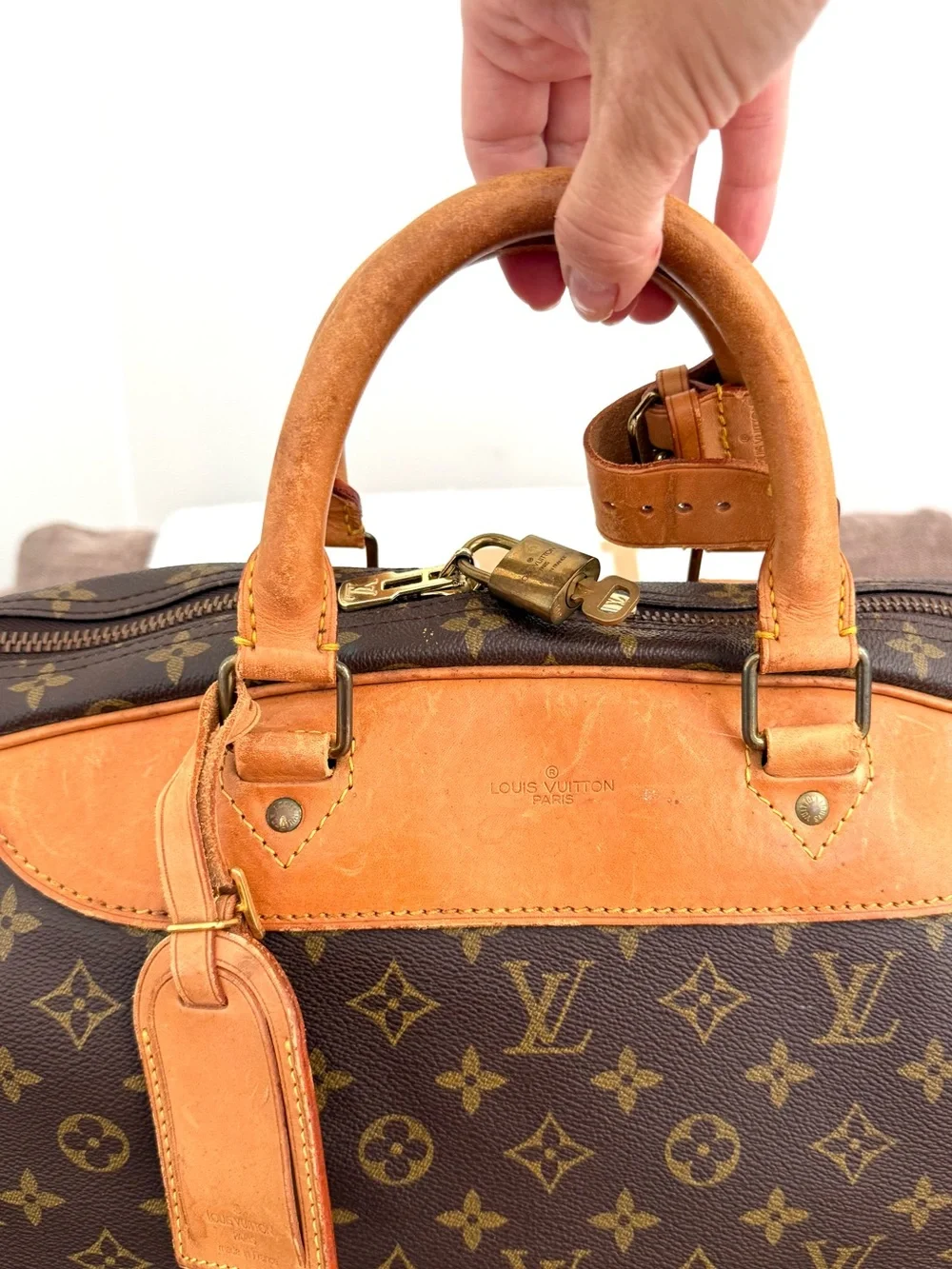 Authentic Louis Vuitton Alizé 1 Poche travel bag M41393 brown monogram LV unisex